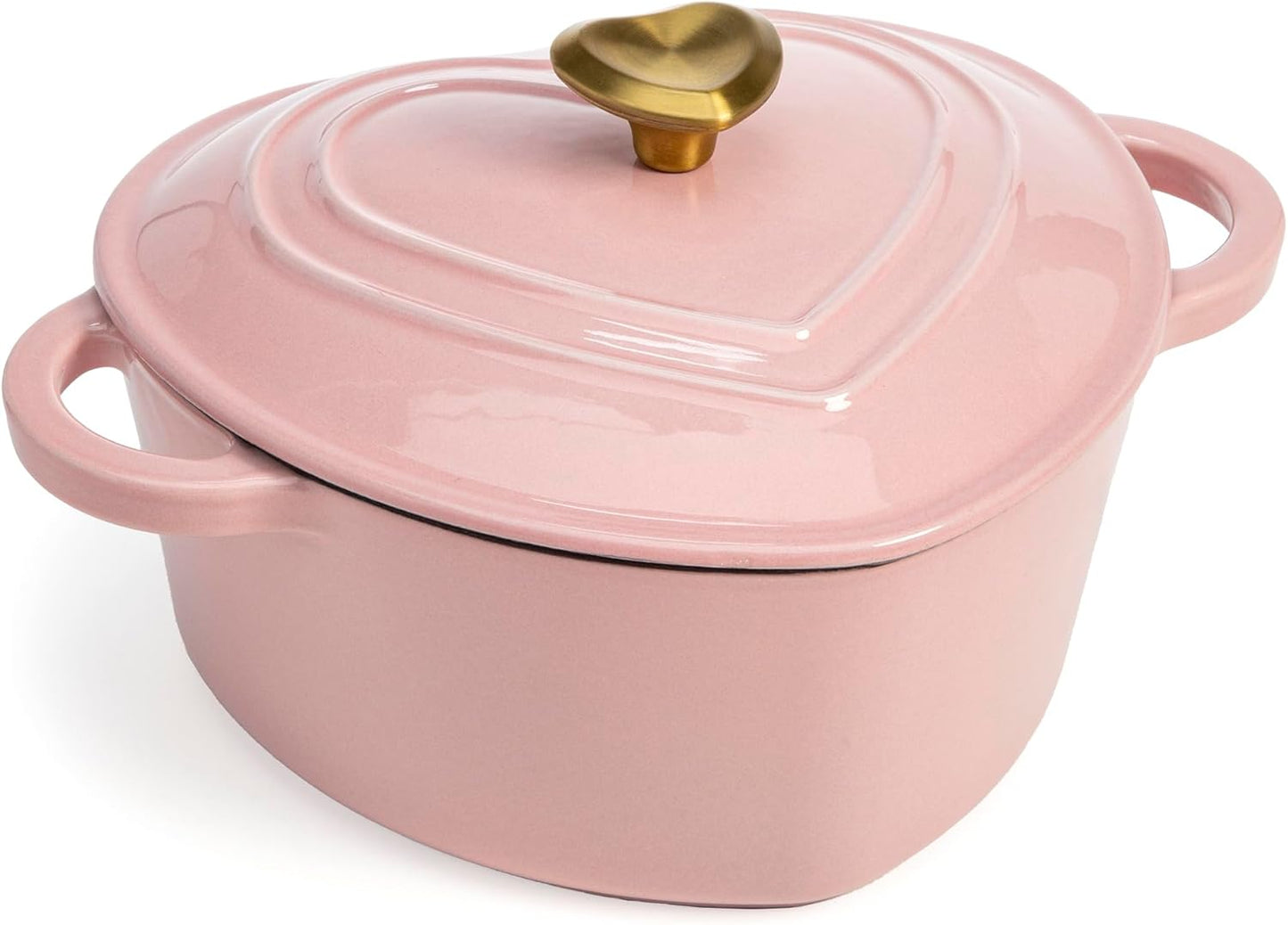 Heart-Shaped Enameled Cast Iron Dutch Oven for Stylish Cooking