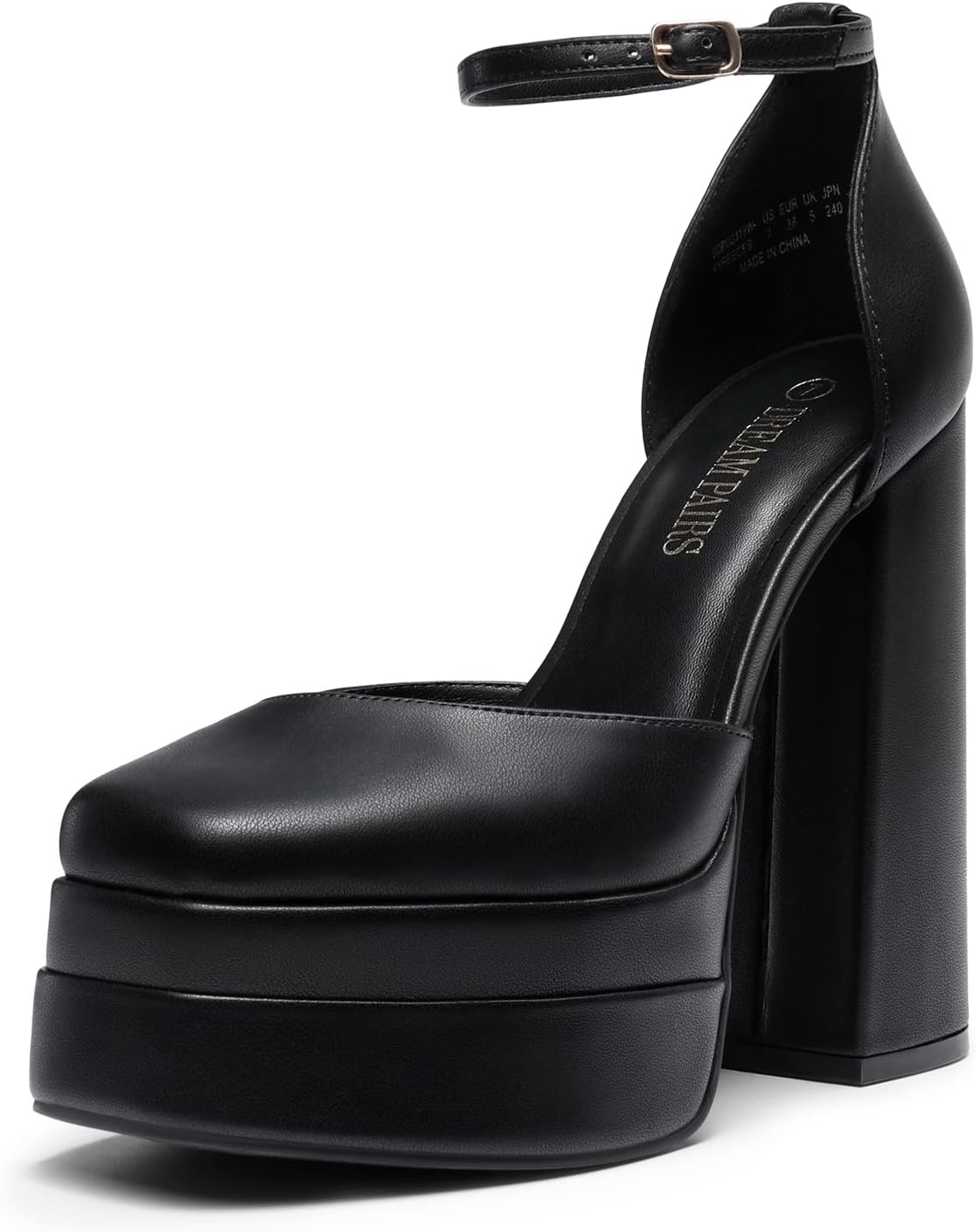 DREAM PAIRS Womens High Chunky Platform Closed Toe Block Heels