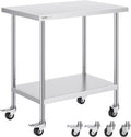 Stainless Steel Work Table 24 x 36 x 38 in - Mobile Food Prep Table