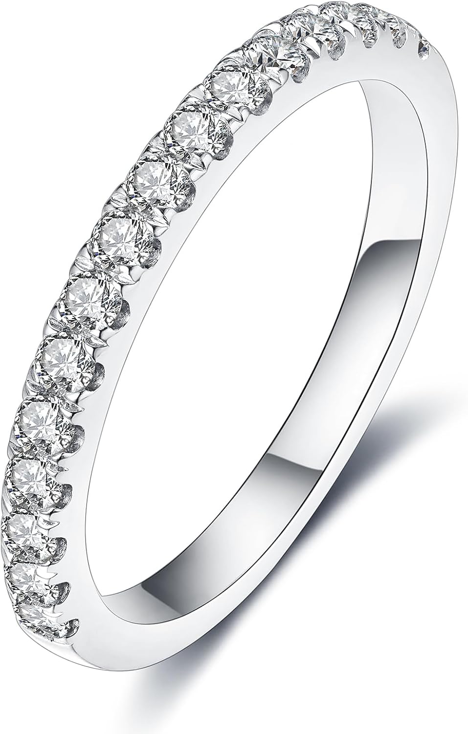 IMOLOVE Lab Grown Diamond Wedding Bands in 18K White Gold