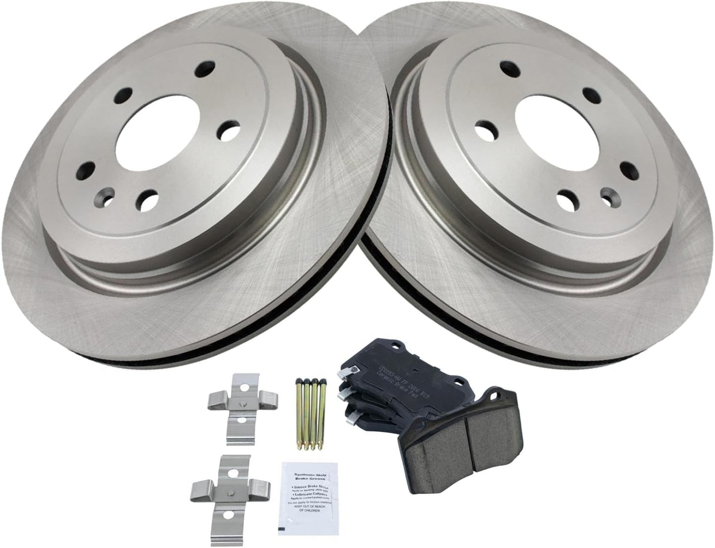TRQ Rear Brake Pad & Rotor Kit for 2009-2015 Cadillac CTS