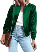 Zeagoo Womens Bomber Jacket Lightweight Zip Up Jacket - Casual