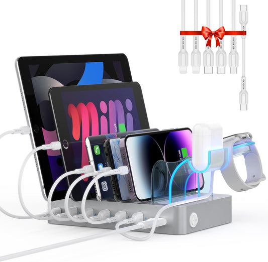 SooPii 60W 6-Port PD Charging Station for Fast Device Charging