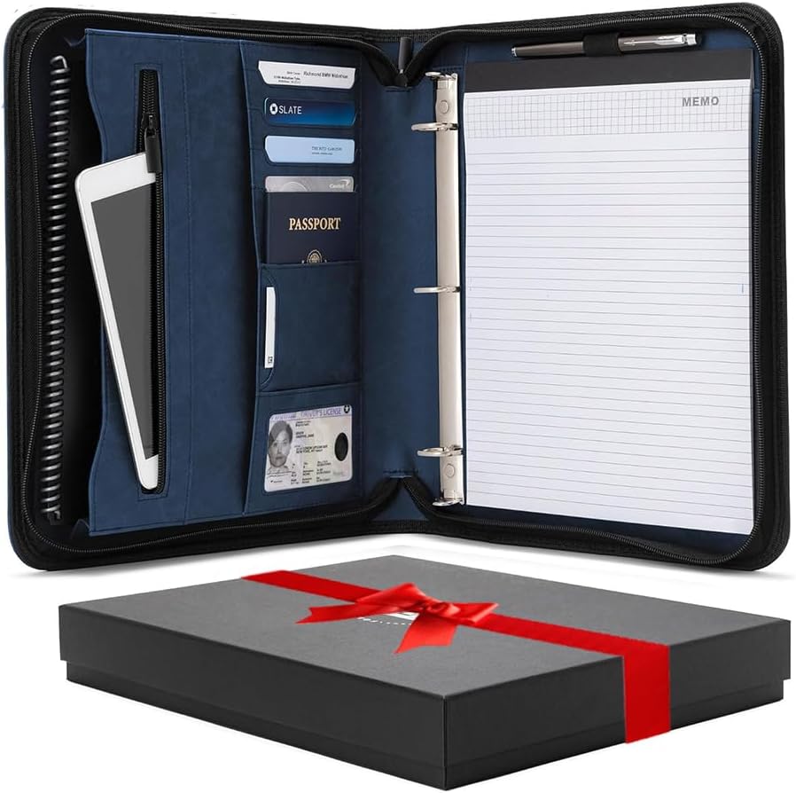 Forevermore Portfolios Faux Leather Padfolio Binder for Travel