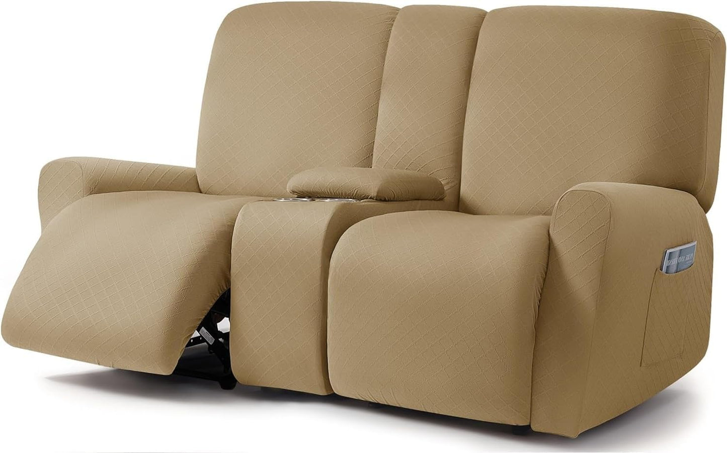 ULTICOR Squared Jacquard Design Reclining Loveseat Cover