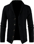 JMIERR Men's Wool Blend Shawl Collar Cardigan - Slim Fit Comfort