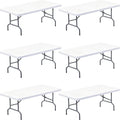 6FT Picnic White Spandex Table Cloth - Fitted 6 Pack for Folding
