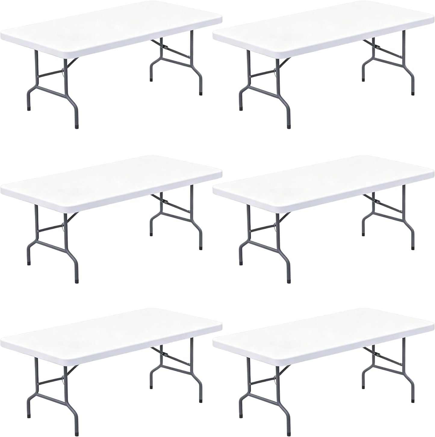 6FT Picnic White Spandex Table Cloth for Outdoor Events