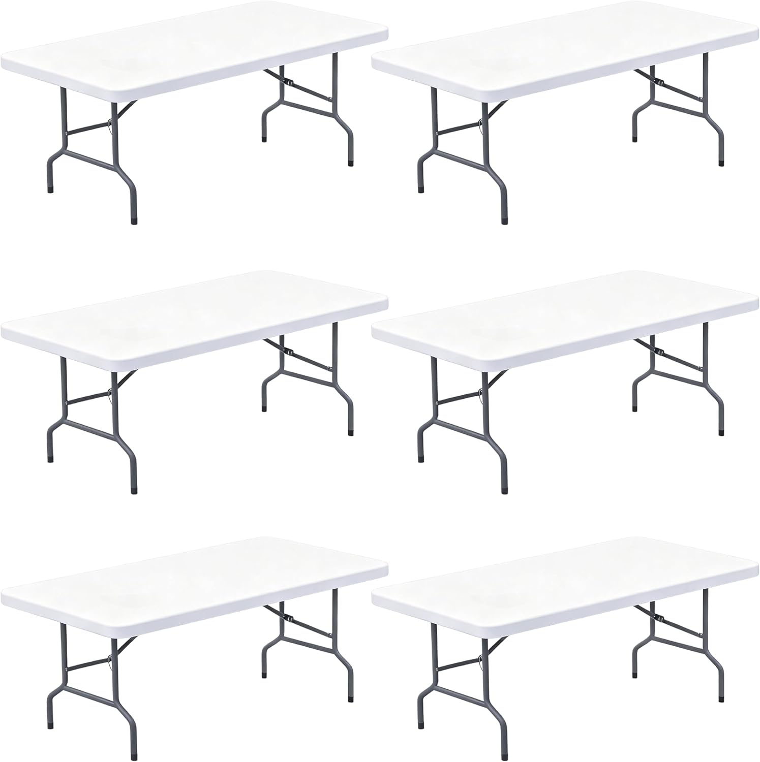 6FT Picnic White Spandex Table Cloth for Outdoor Events