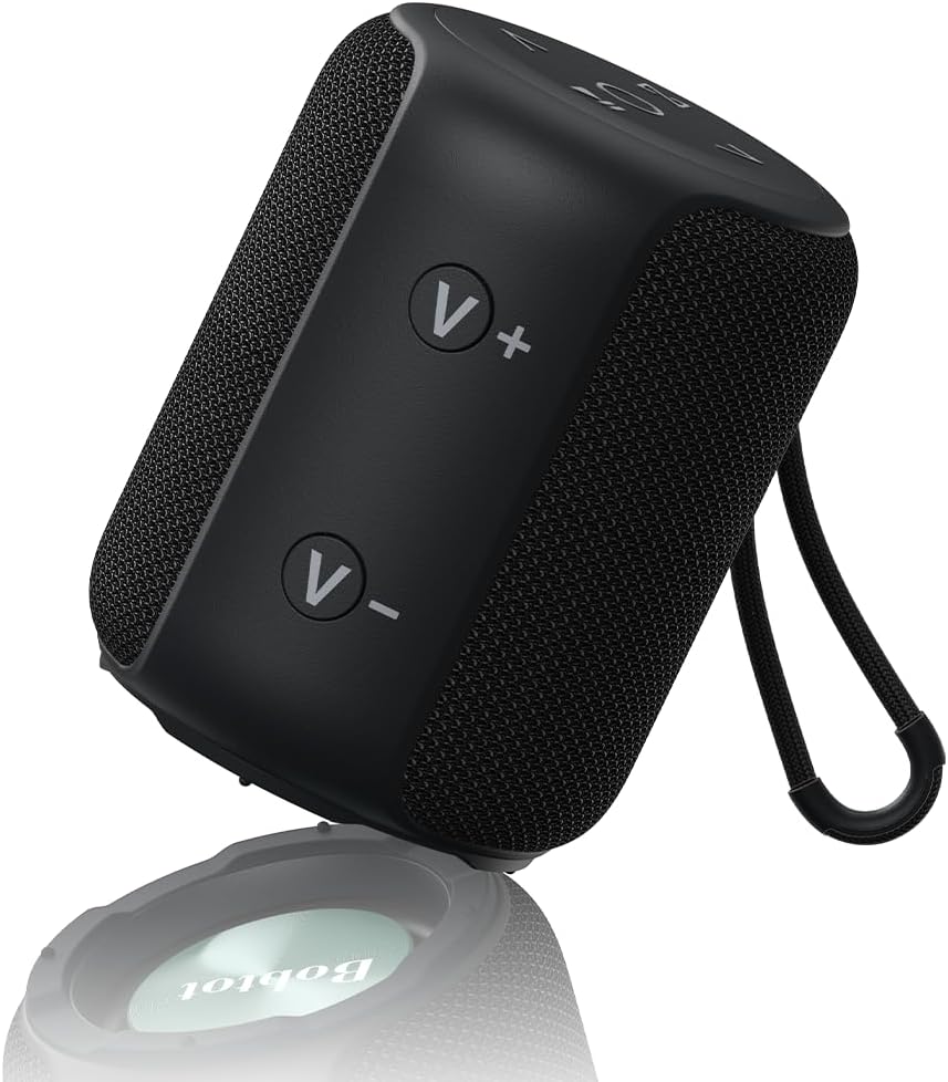 Bobtot Portable Shower Speaker: 25H Playtime, Waterproof, Dual Pairing