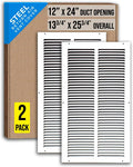 Return Air Grille 12x24 2 Pack - Steel HVAC Vent Cover
