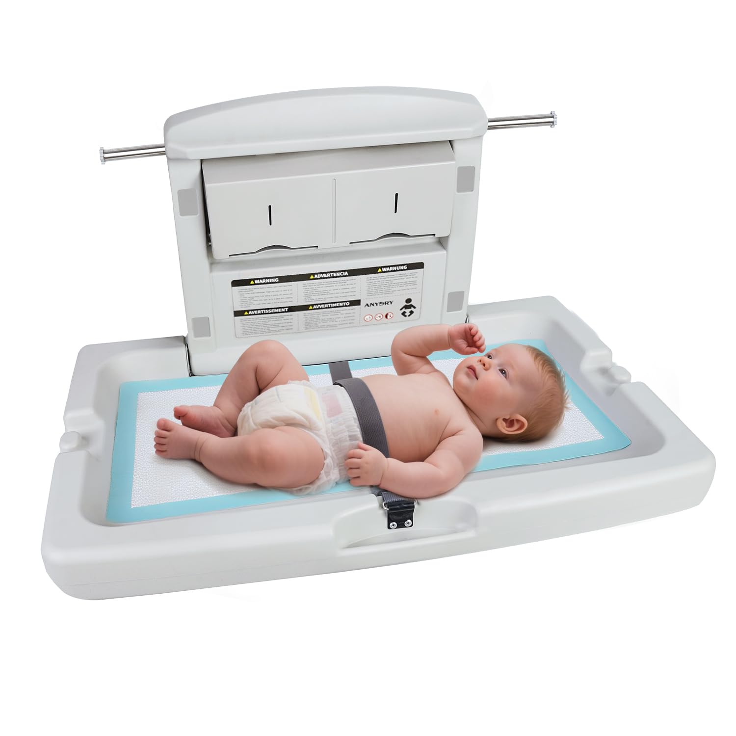 Durable Wall-Mounted Baby Changing Station for Safe Use