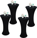 Round Cocktail Tablecloth 24x43 in Fitted Spandex Covers - 4PCS