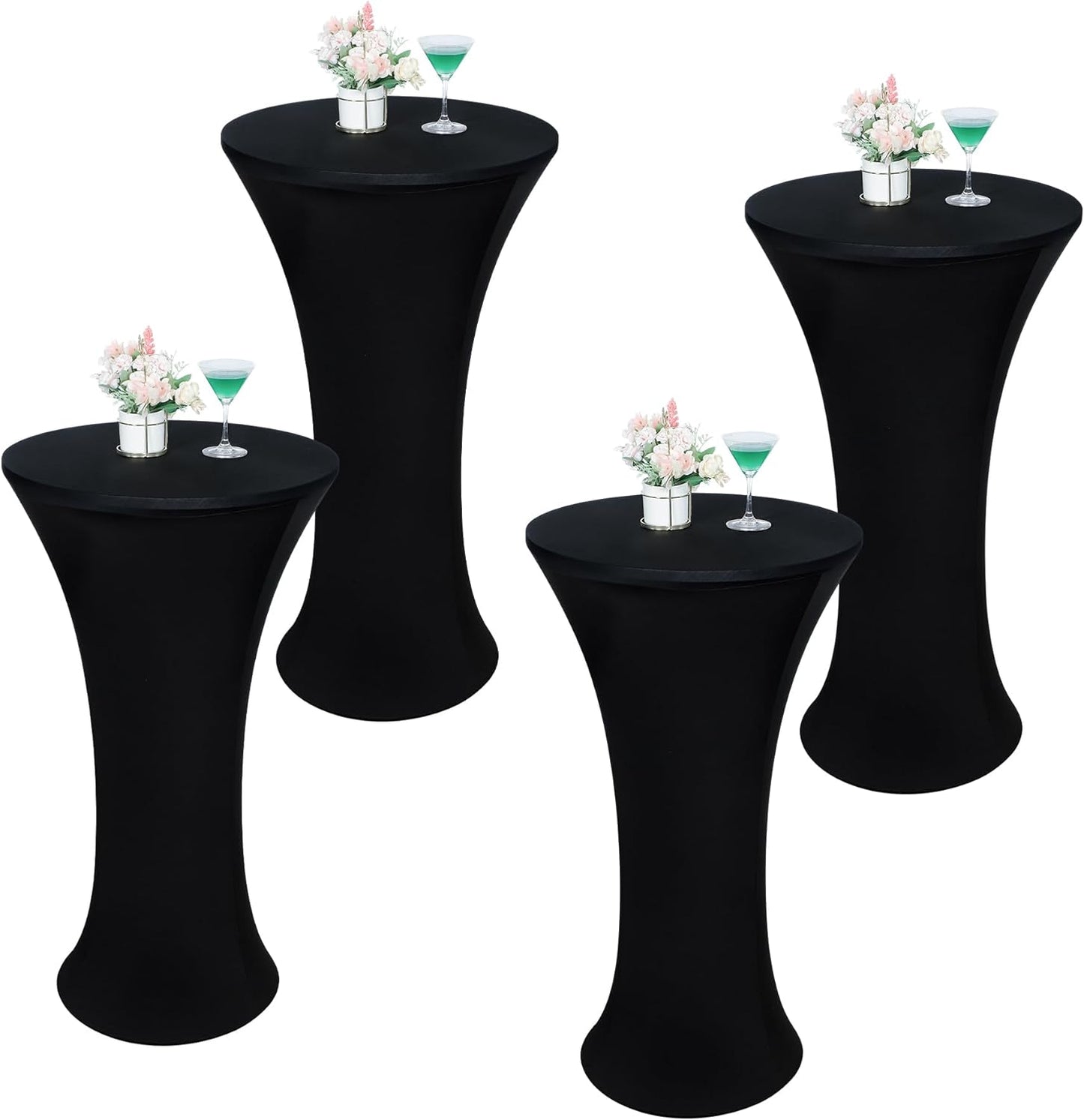 Round Cocktail Tablecloth Fitted Highboy Cover for Events