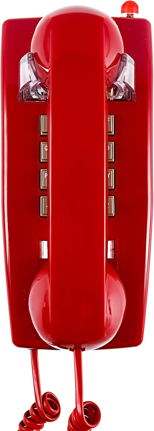 Traditional Red Wall Phones for Landline with Classic Design