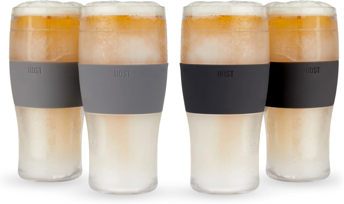 Host Freeze Beer Glasses Set of 4 for Ice Cold Brews