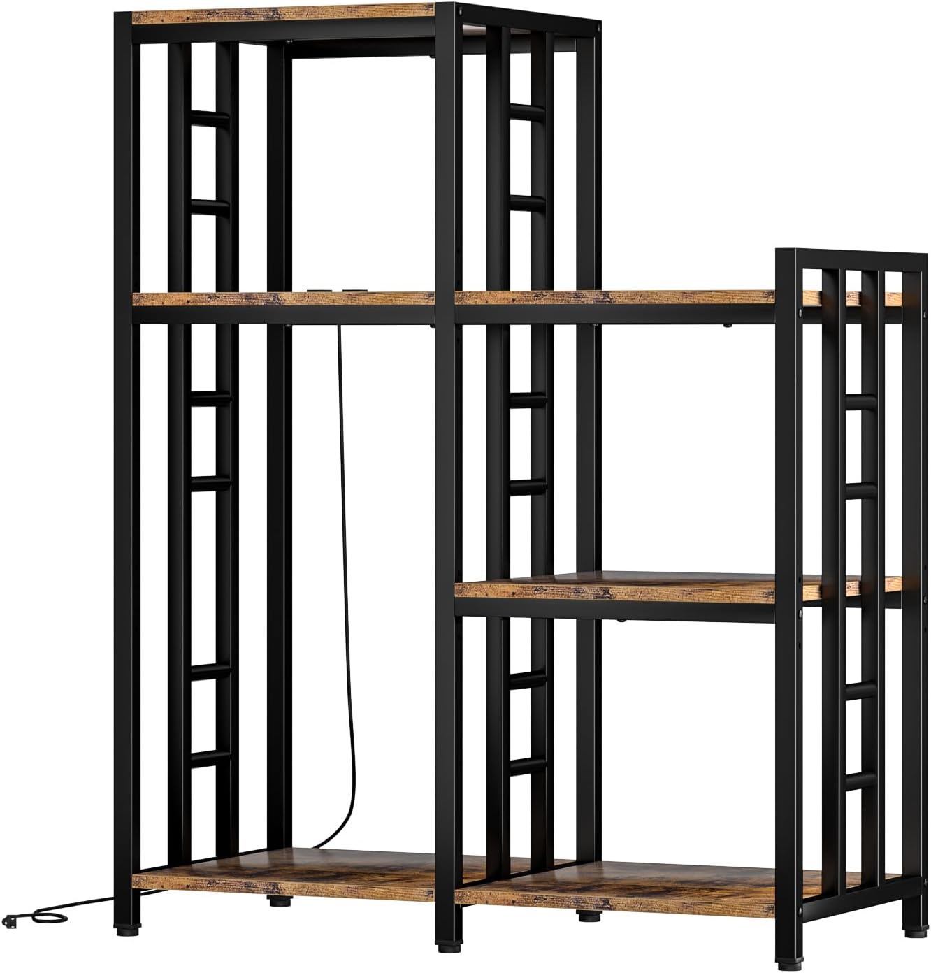 TIFFLOI Rustic Brown 6-Tier Bakery Rack - Space-Saving Kitchen Organizer