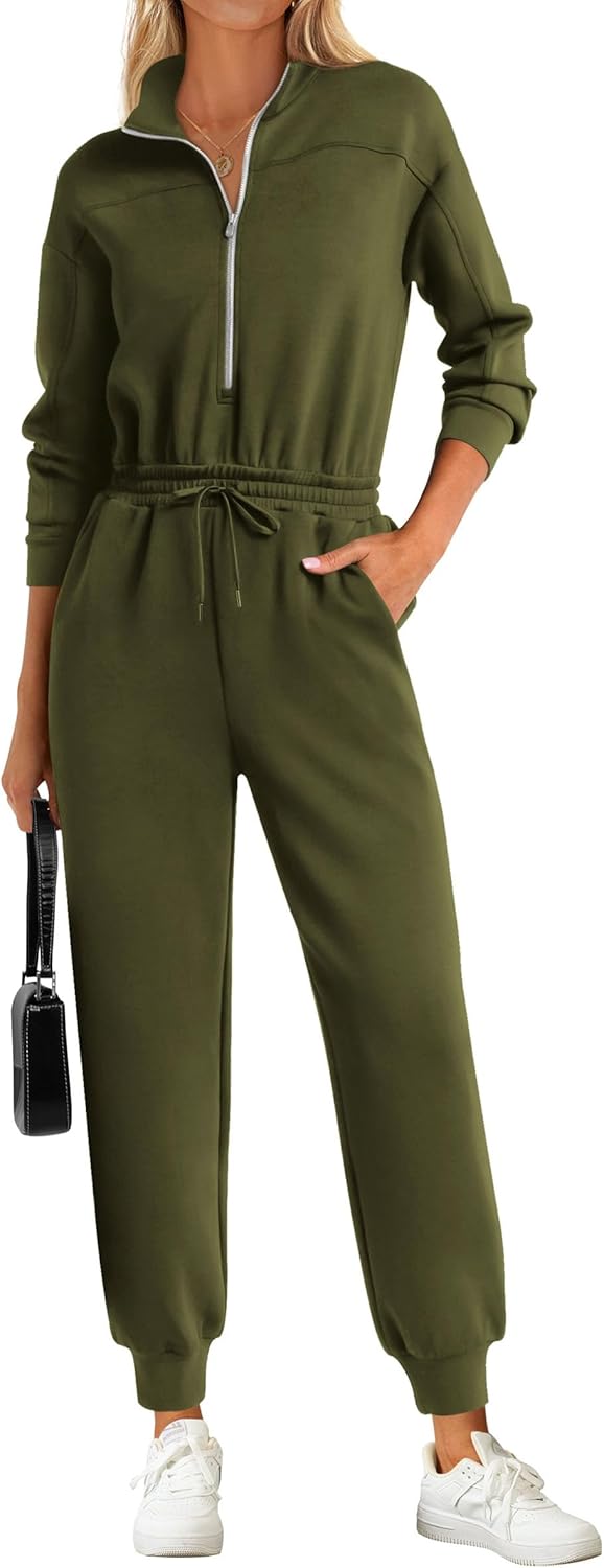 PRETTYGARDEN Long Sleeve Jumpsuits for Women Casual Fashion