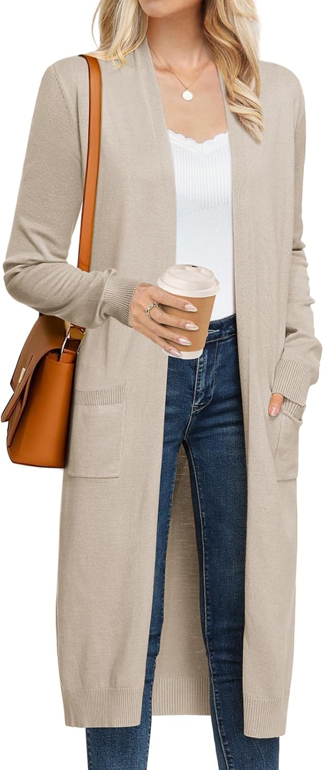 Trendy Long Cardigans for Women - Lightweight Maxi Duster Coats
