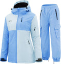 GEMYSE Women's Ski Snow Jacket and Pants Set - Windproof Waterproof
