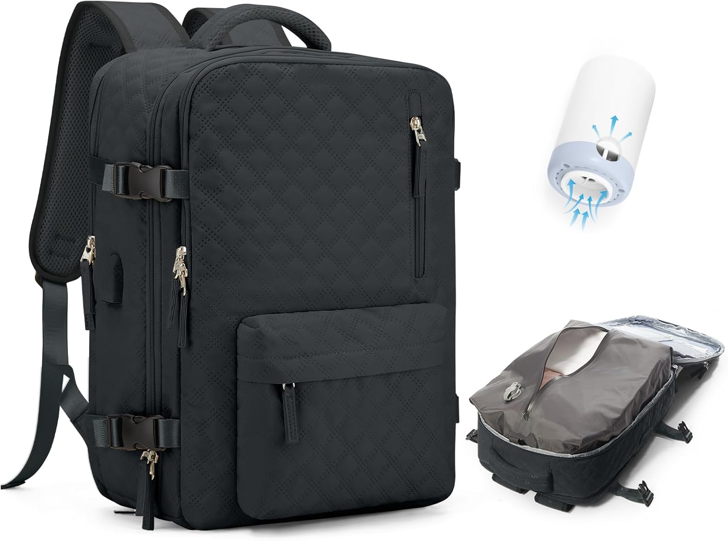 Travel Vacuum Storage Backpack with Air Pump for Compression