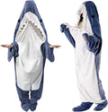 Shark Blanket Hoodie Onesie for Adults and Kids - Cozy Flannel