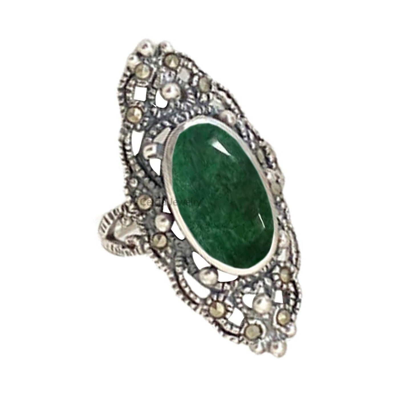 Pure 925 Sterling Silver Statement Turquoise Ring for Women
