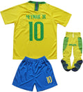 FPF Brasil #10 Home Neymar Kids Soccer Football Jersey Gift Set