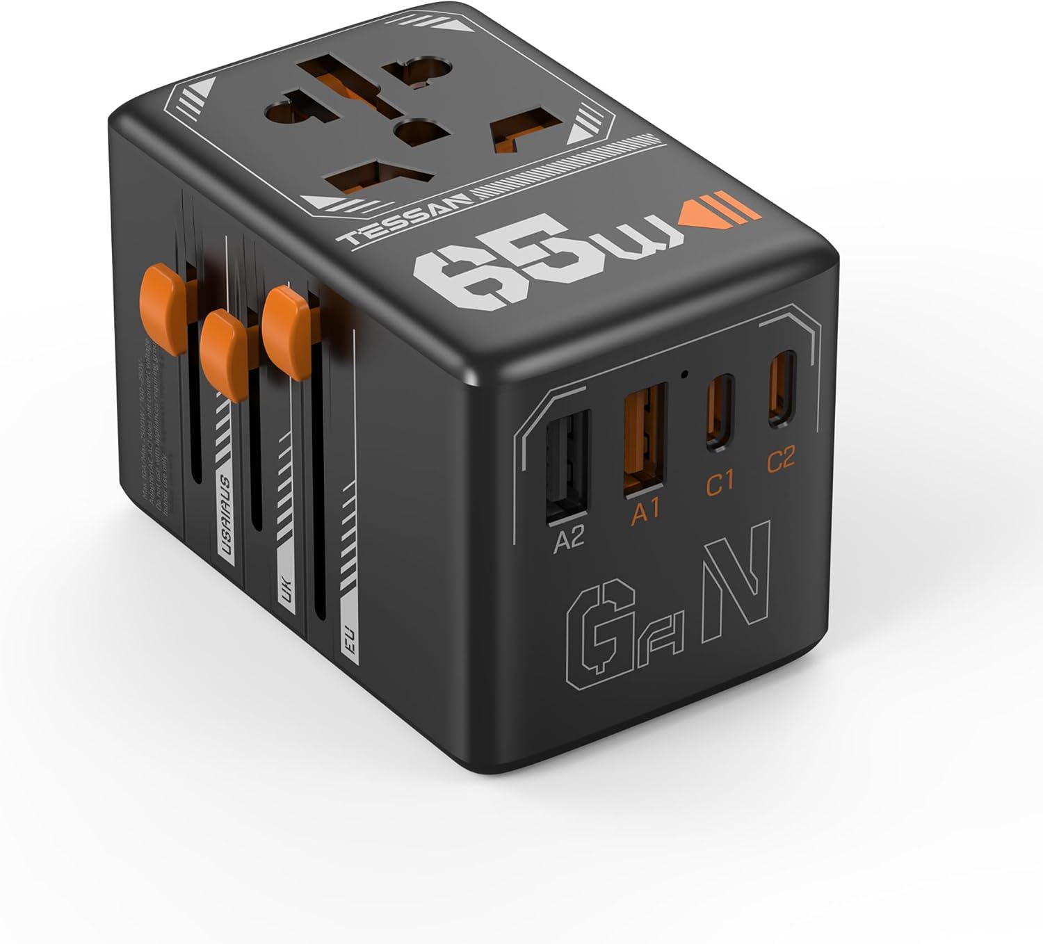 TESSAN Universal Travel Adapter with 4 USB Ports for Global Use