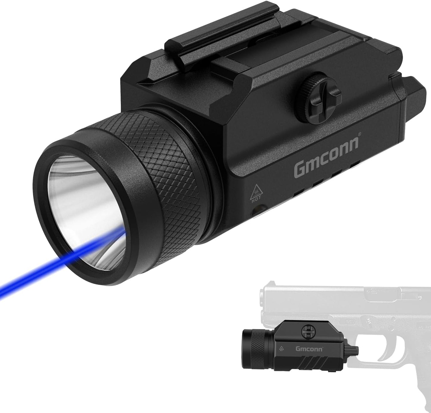Gmconn Tactical Flashlight with Green Blue Red Laser Light Combo