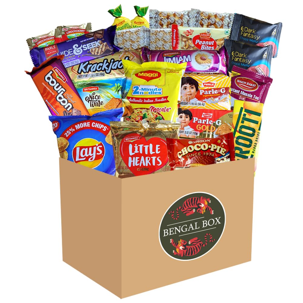 BENGAL BOX Indian Snack Box Assortment 24 Piece Variety Pack