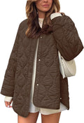 Oversized Quilted Lightweight Jacket Button Down Puffer - Cozy
