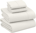 Full Size Cotton Percale Bed Sheets 4-Piece Set Ivory - Crisp Cool