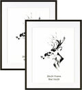 Yaetm 20x24 Black Wood Picture Frame with Mat - Classic Wall Display