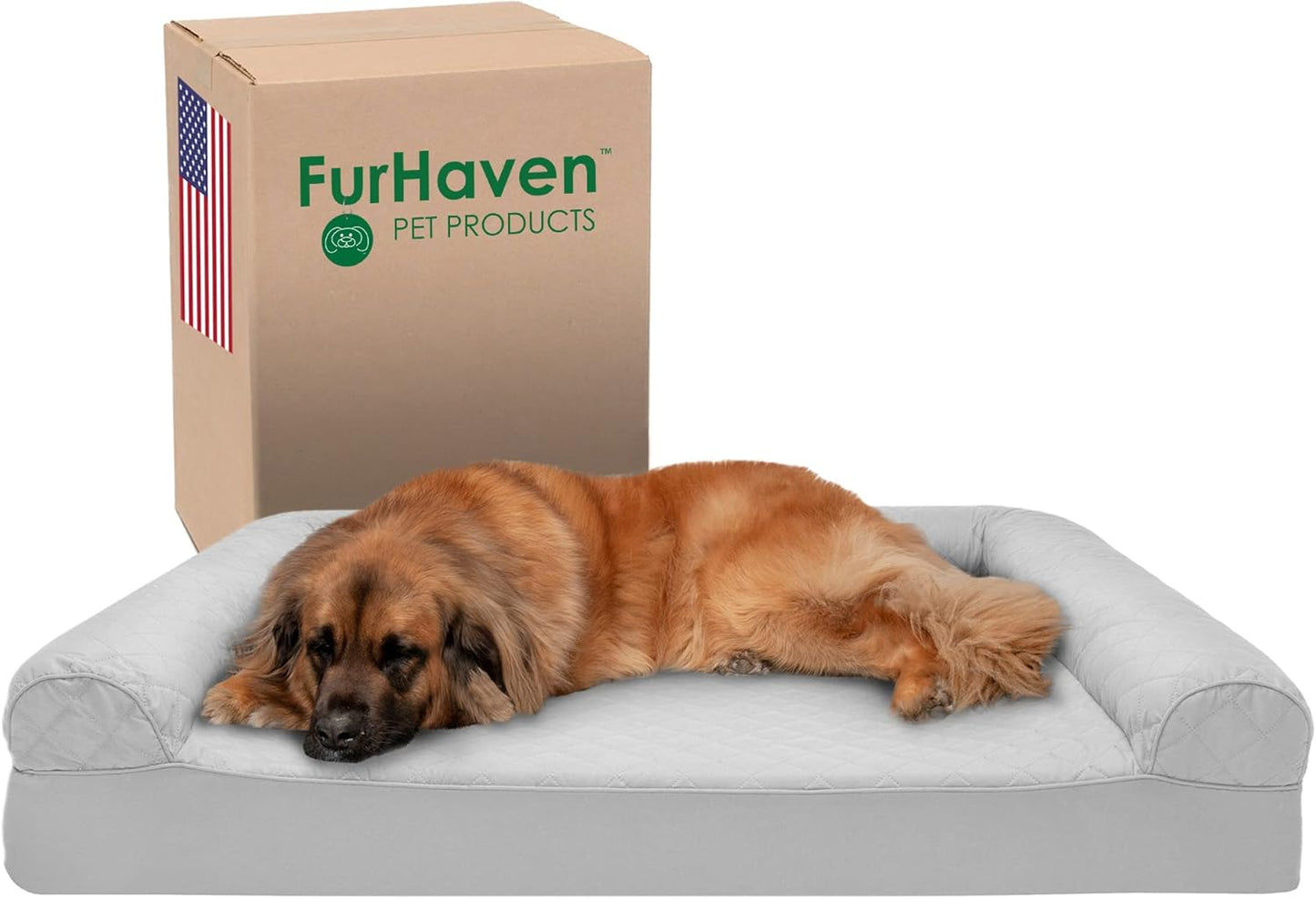 Furhaven Memory Foam Dog Bed for Large Dogs with Bolsters