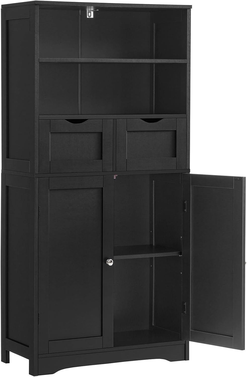 Iwell Tall Storage Cabinet: Stylish Black Storage Solution