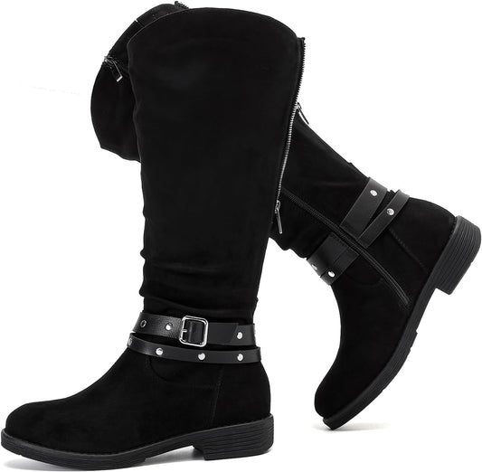 Luoika Women's Extra Wide Calf Knee High Boots for Comfort
