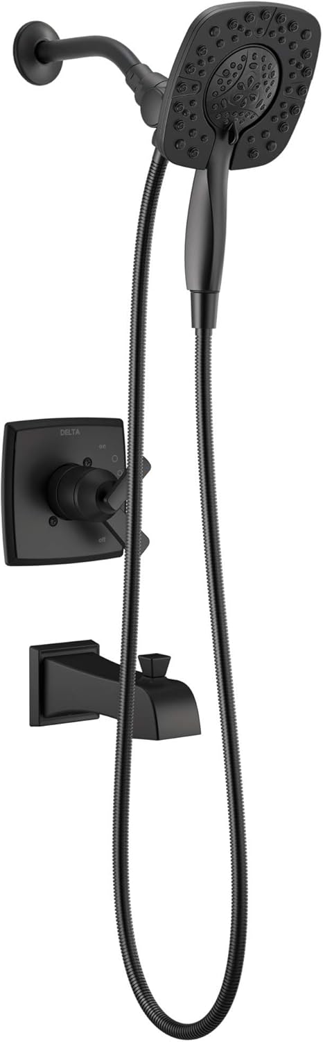 Delta Ashlyn 17 Series Matte Black Dual-Function Shower Faucet Set