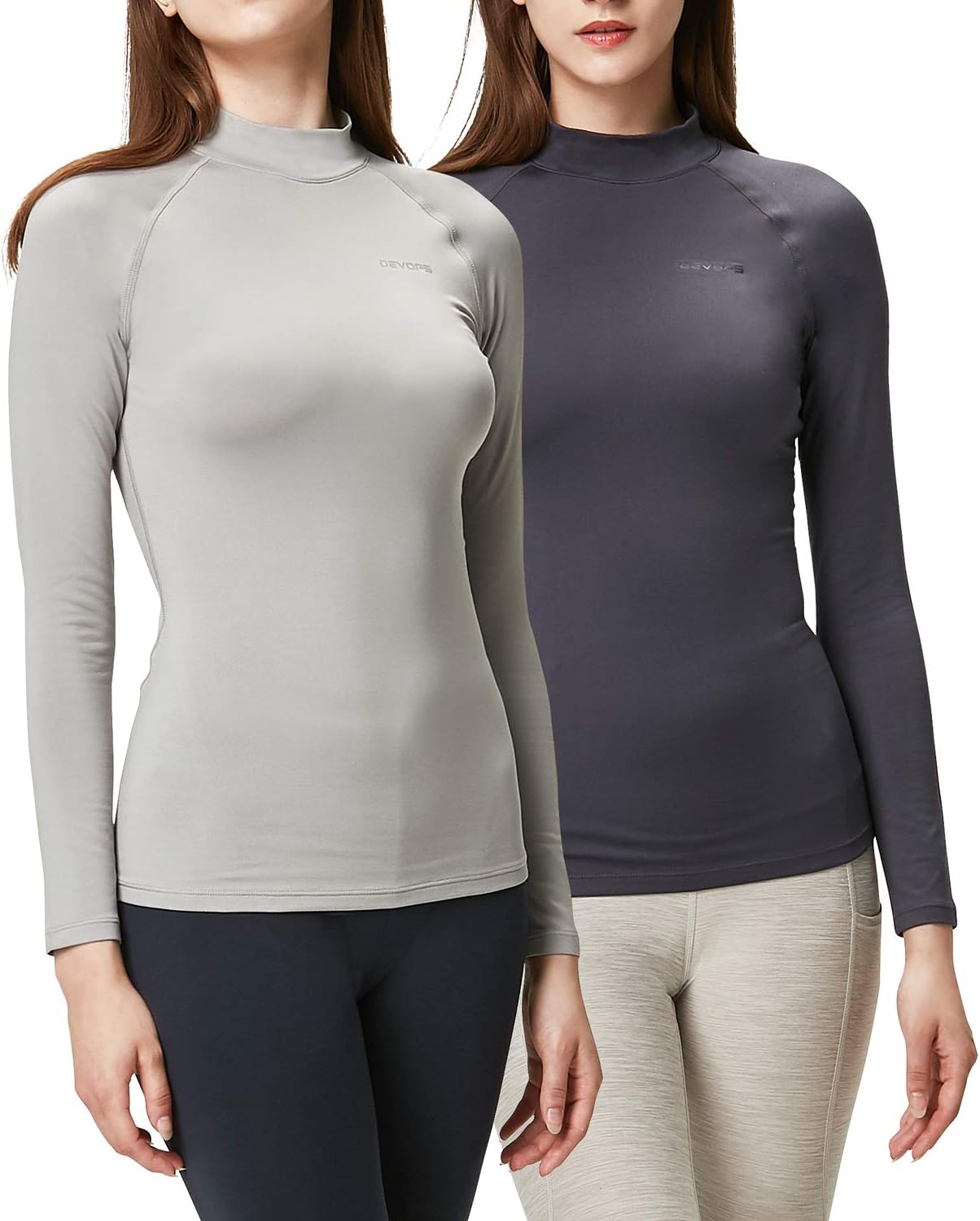 DEVOPS Women's Thermal Turtle Long Sleeve Shirts for Comfort
