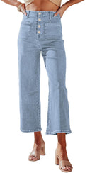 Wide Leg Jeans High Waisted Zimbaplatinum Stretchy Straight Leg Fit