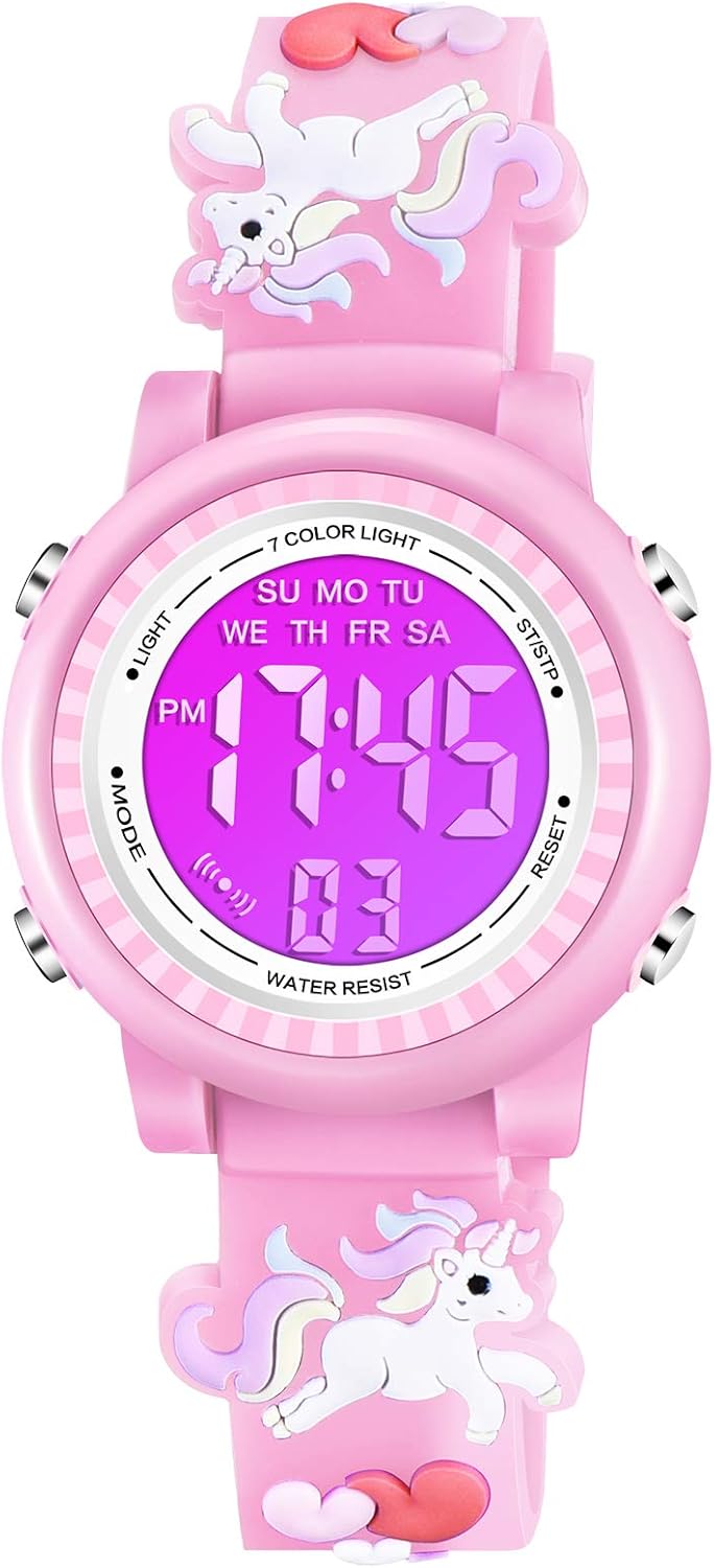 Colorful Waterproof Kids Watch with Lights