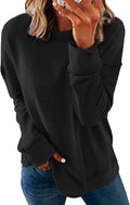 Womens fashion fall sweatshirts crewneck lightweight solid basic