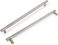 Brushed Satin Nickel 10in Knurled Cabinet Handles - Durable Kitchen