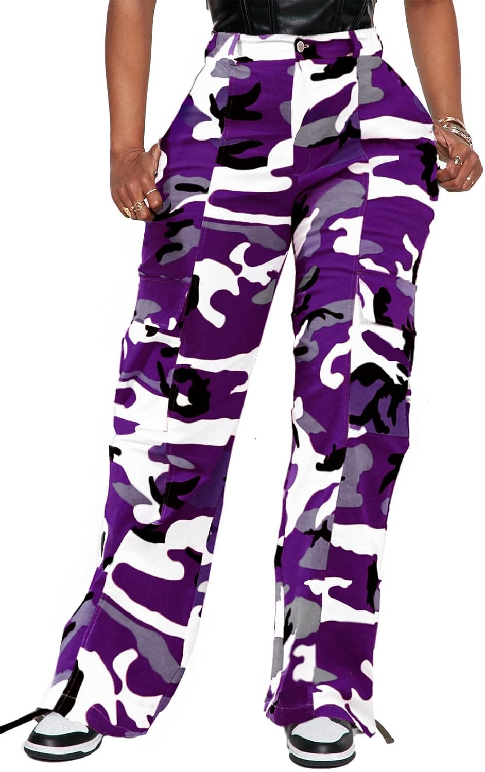 Womens Relaxed Fit High Waist Cargo Pants for All-Day Comfort