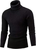 Men's Slim Fit Turtleneck Sweater with Twist Patterned - Casual & Warm