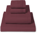Queen Burgundy Bed Sheets Set - 4 PC Iconic Collection - Cooling