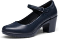 DREAM PAIRS Women's Chunky Low Block Heels Mary Jane Pumps have