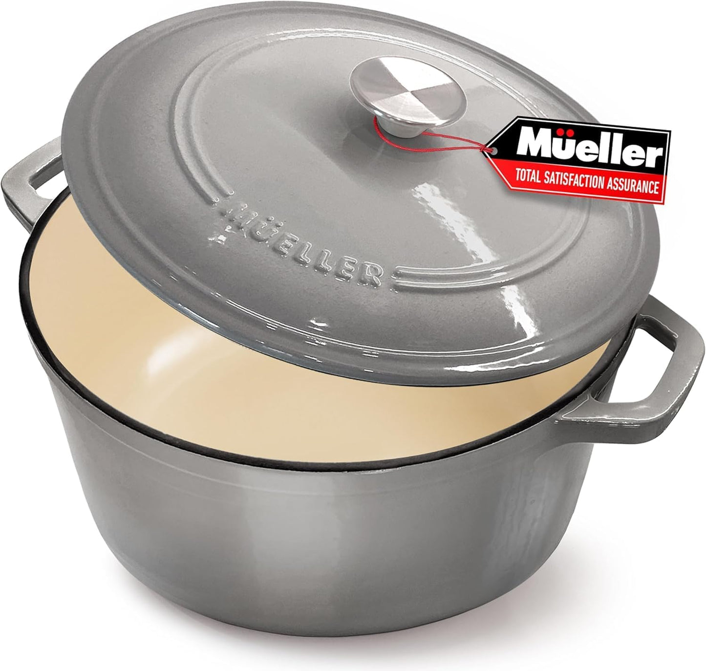 7.5 QT Enameled Cast Iron Dutch Oven for Versatile Cooking