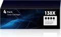 138X Black High-Yield Toner Cartridge 4-Pack - Reliable High Yield