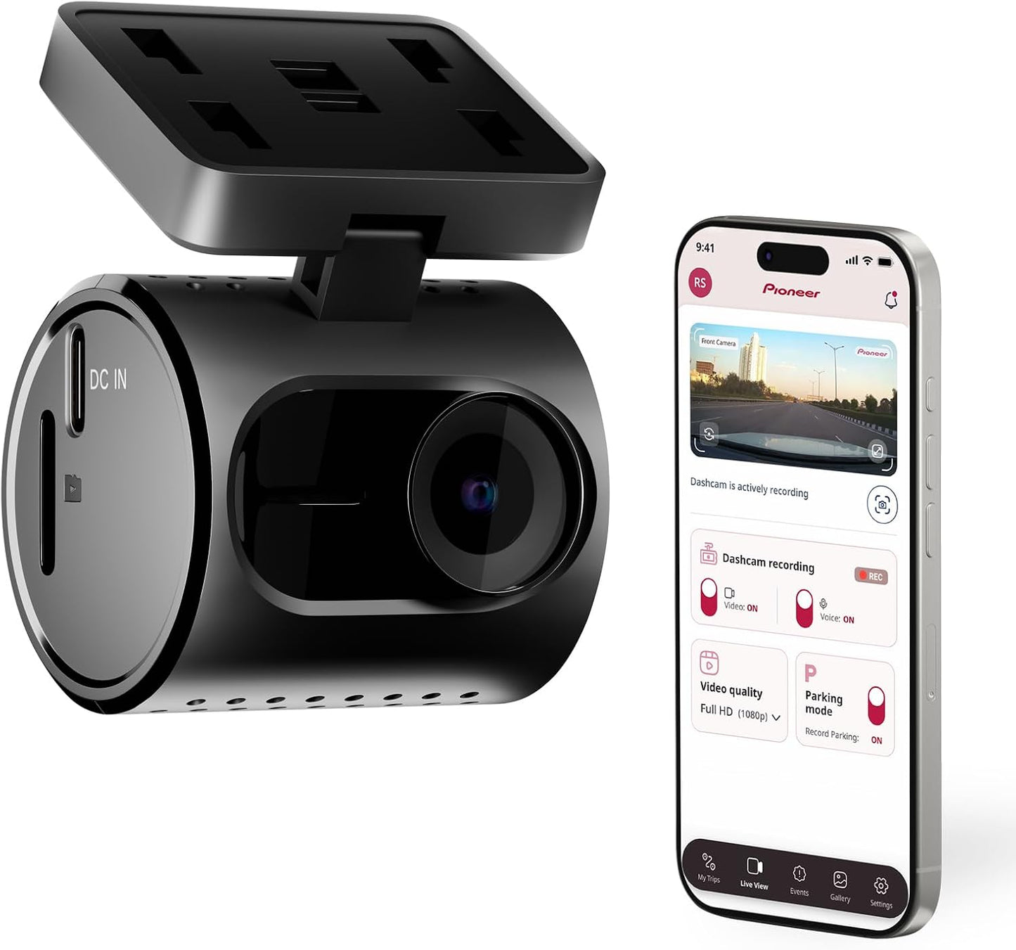 Pioneer VREC-H120SC Compact Dash Camera with 1.5K Clarity
